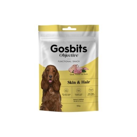 GOSBITS DOG OBJECTIVE SKIN AND HAIR QUAIL, RABBIT AND DUCK 150gr