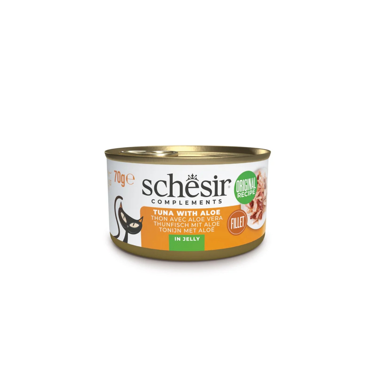 schesir-cat-wet food-Tuna with aloe in jelly can