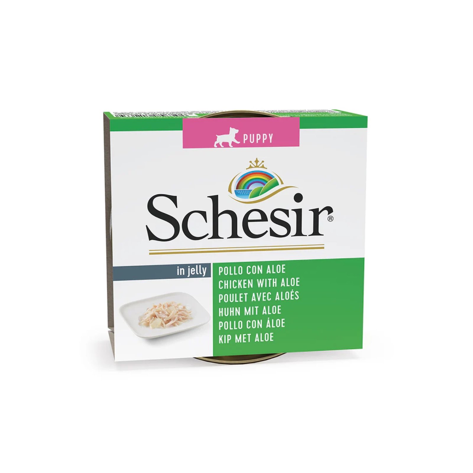 schesir-dog-wet food-Puppy Chicken With Aloe in jelly 150g in can