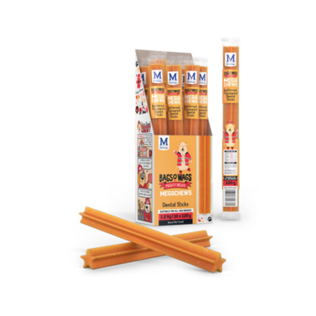 MONTEGO Bags O’ Wags MegaChews Butternut Flavoured Dental Stick XL