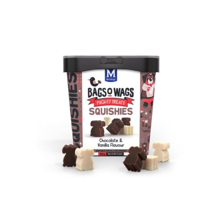 MONTEGO Bags O’ Wags Squishies Chocolate  Vanilla Flavour Dog Treats 500g