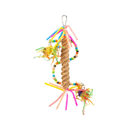 COLOURFUL ROUND PENDANT IN STRAW35*20*5.5CM