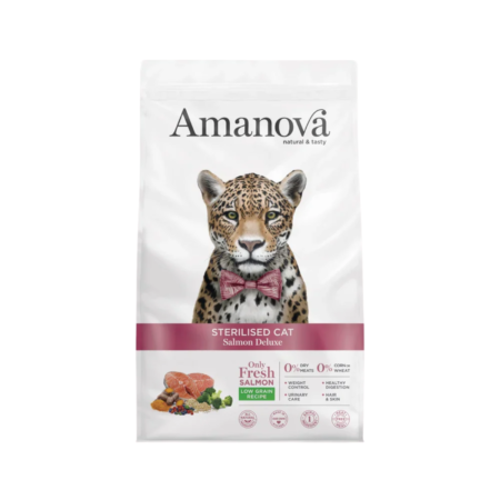 Amanova Cat Sterilised Low Grain  Salmon Deluxe 300gr